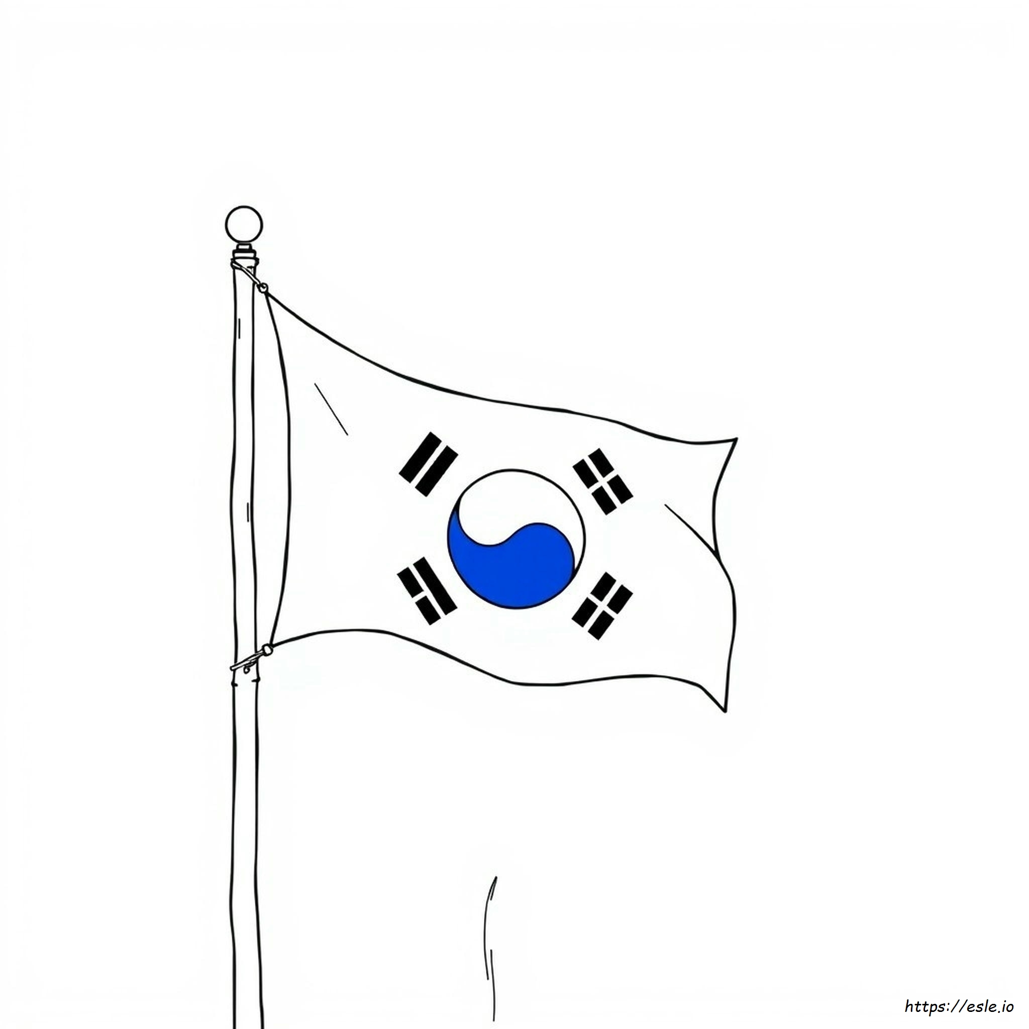 Bandera De Corea Del Sur Para Colorear