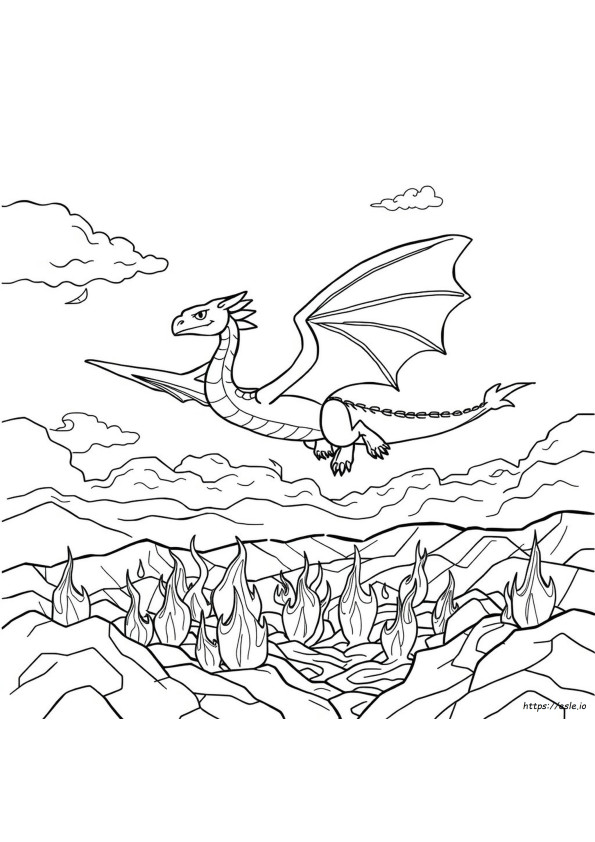 Fire Dragon Coloring Sheet