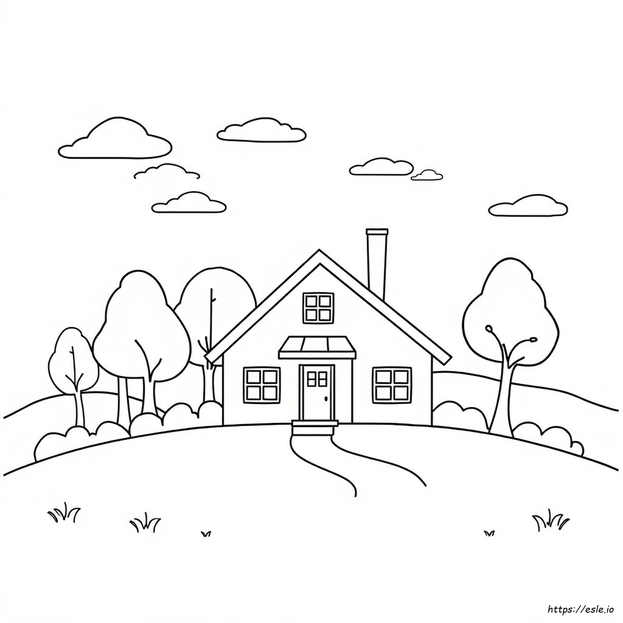 Imágenes De Contornos De Casas Para Colorear