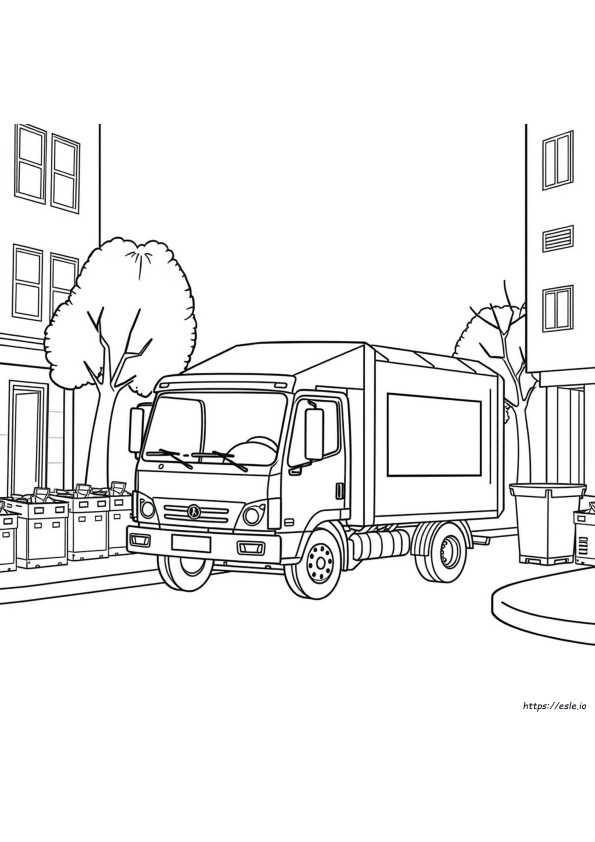Gambar Mewarnai Truk Sampah