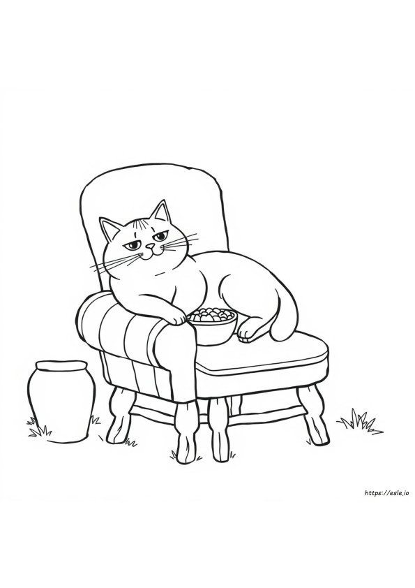 Gato Gordo Para Colorear