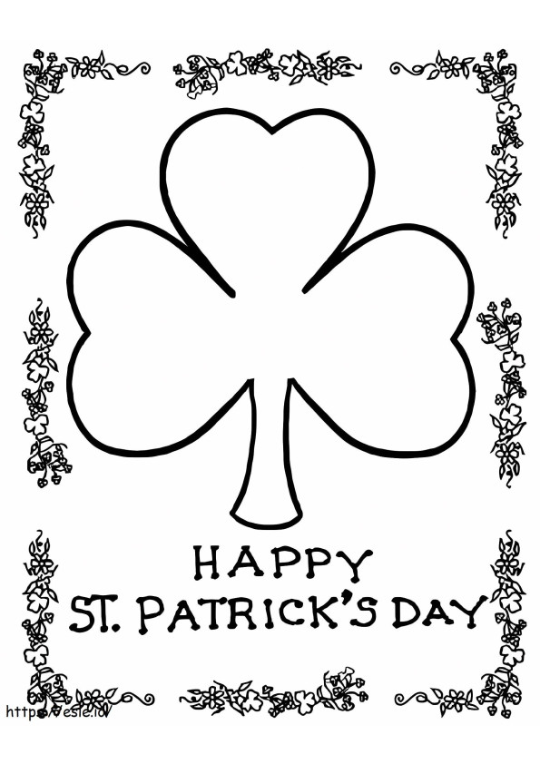 Happy St. Patricks Day Shamrock coloring page