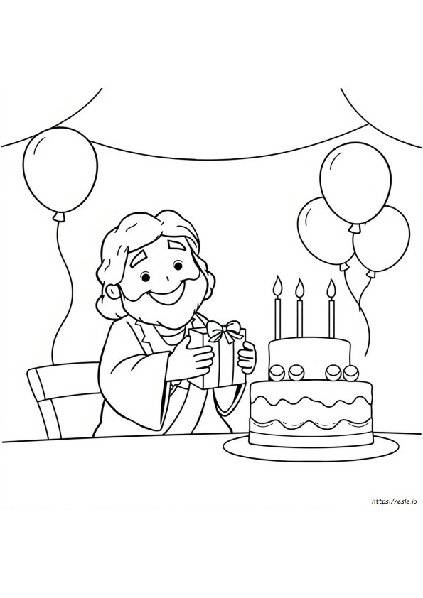Halaman Mewarnai Selamat Ulang Tahun Yesus Untuk Prasekolah