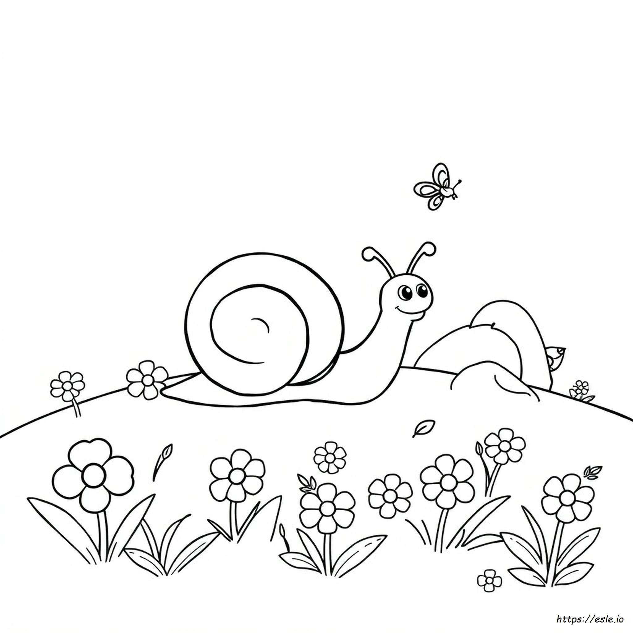 Cartoon Snail Coloring Page