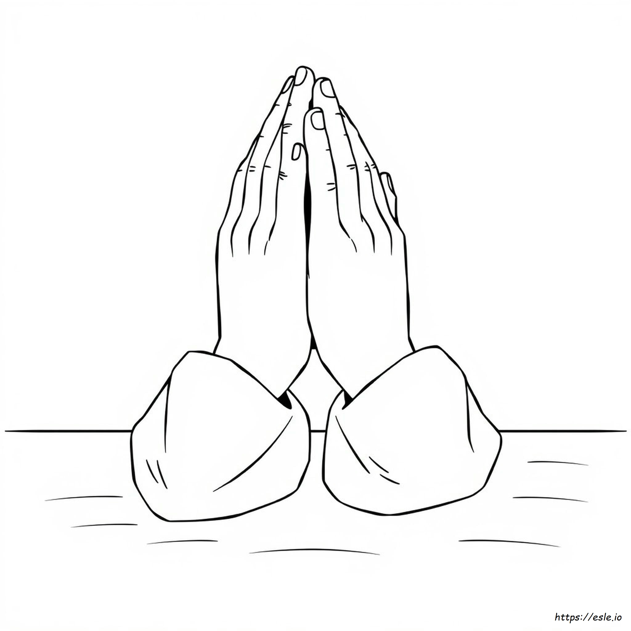 Manos De Oración Para Colorear
