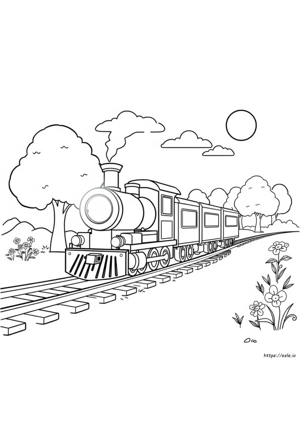 Yeni Yürümeye Başlayan Çocuklar Için Tren Boyama Sayfası