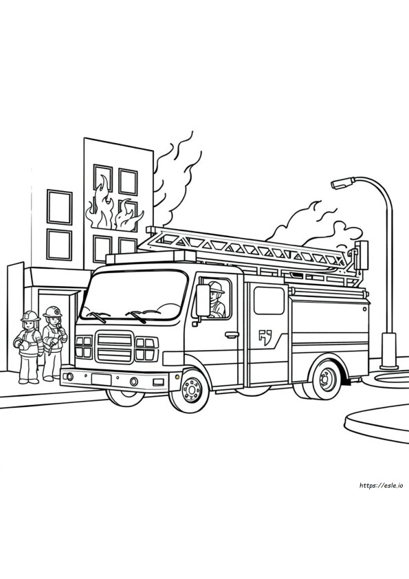 Dibujo De Camión De Bomberos Para Colorear