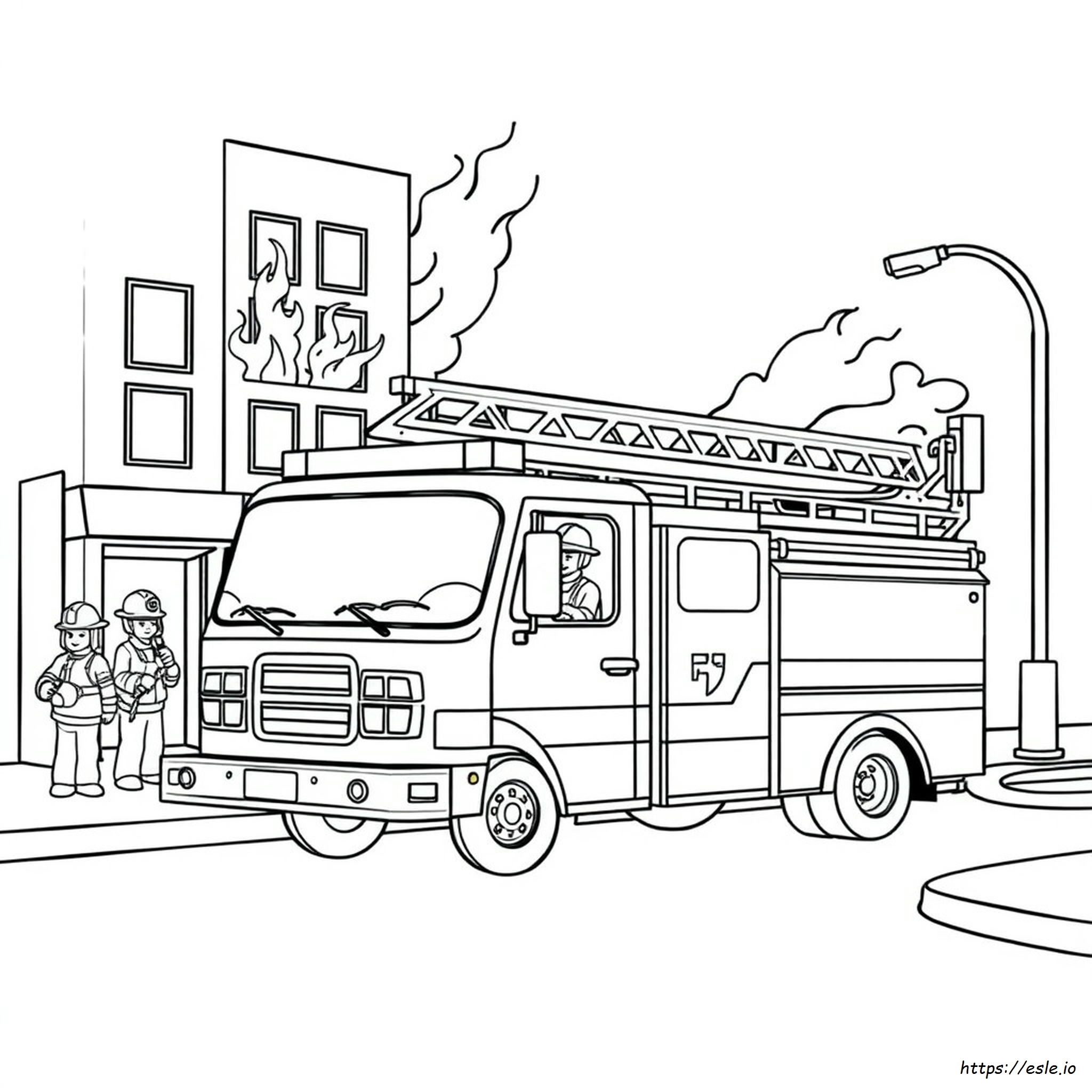 Fire Truck Drawing For Coloring
