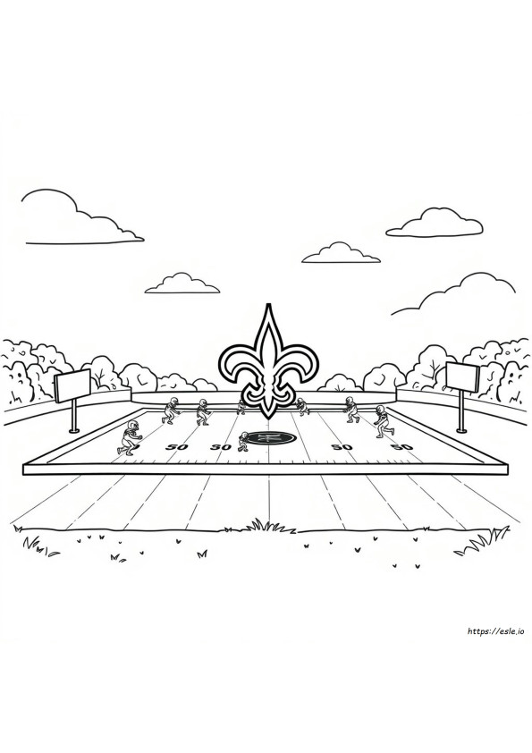 New Orleans Saints Gambar Mewarnai Dapat Dicetak Gratis