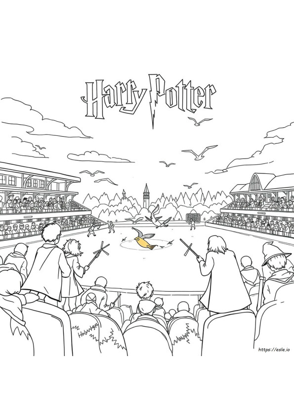 Harry Potter Quidditch Gambar Mewarnai