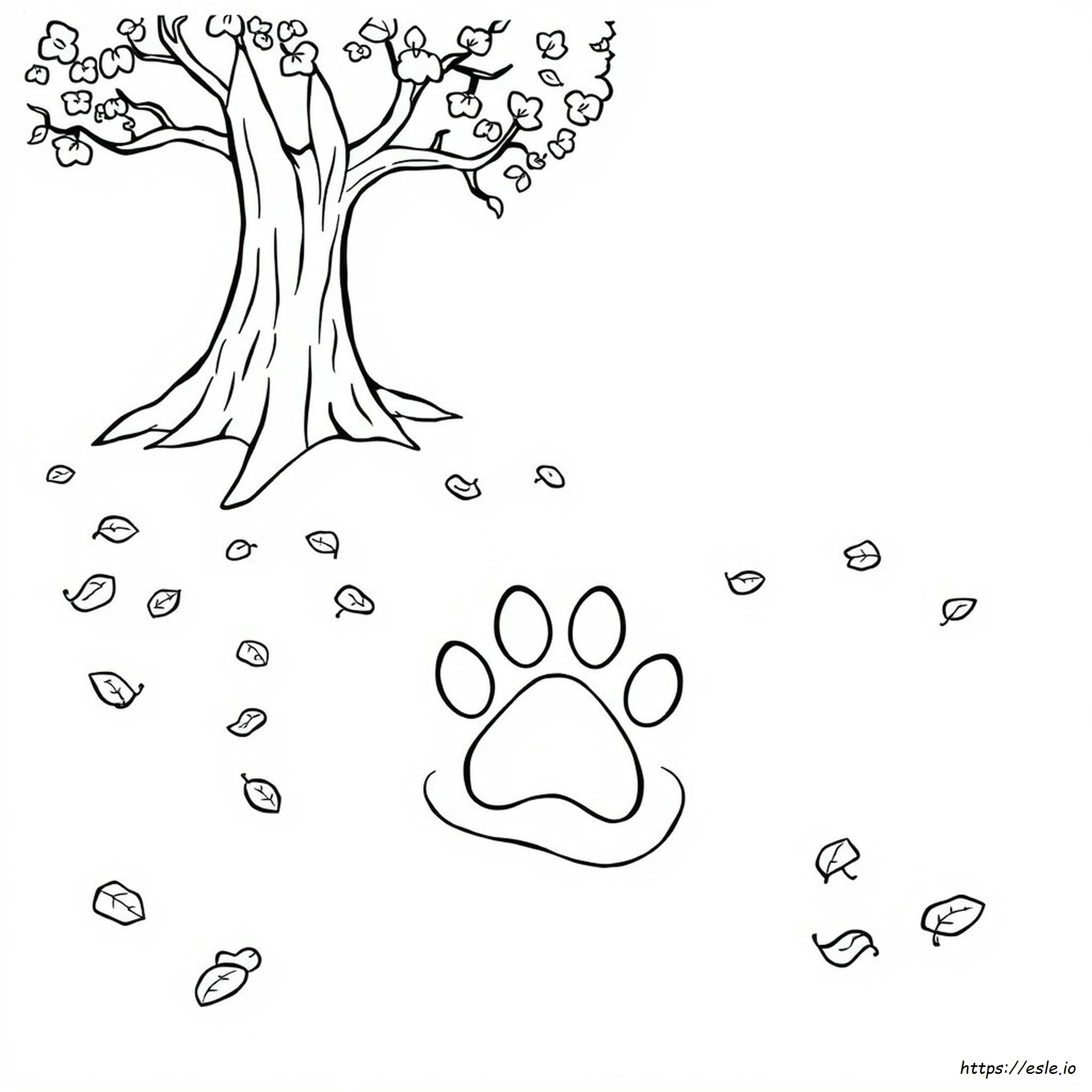 Pawprint Coloring Page