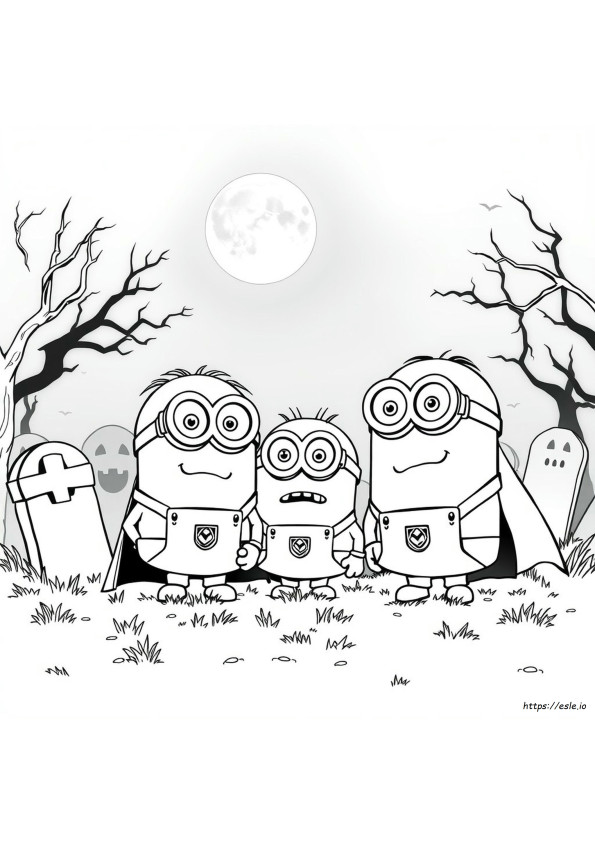 Gambar Mewarnai Minion Vampir
