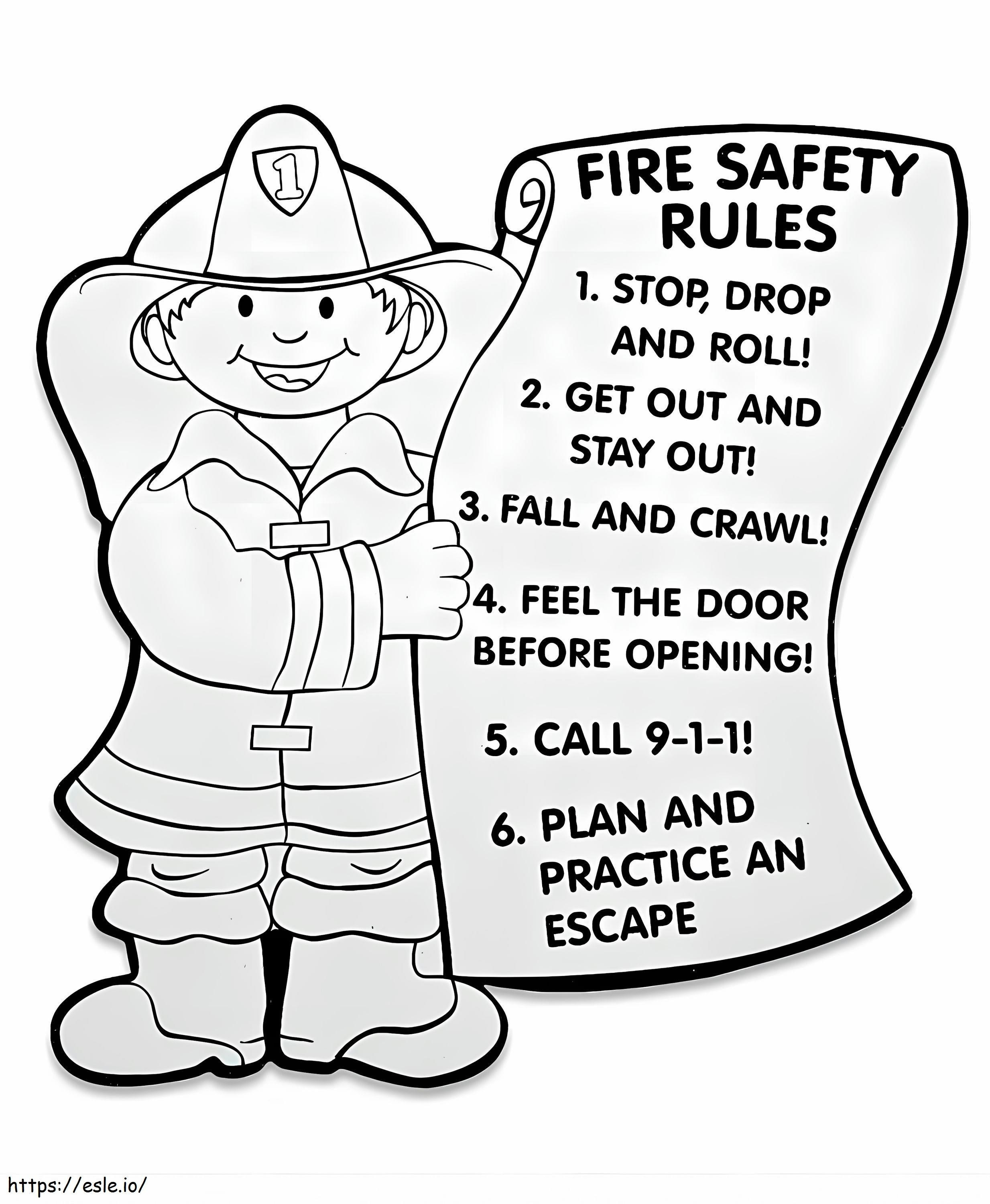 Coloriage Règles de sécurité incendie à imprimer dessin