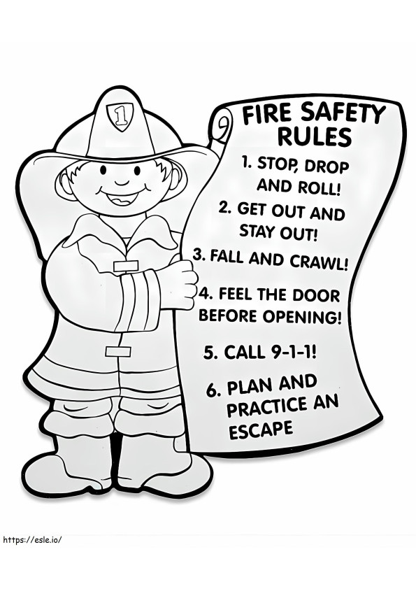 Rules Fire Safety coloring page