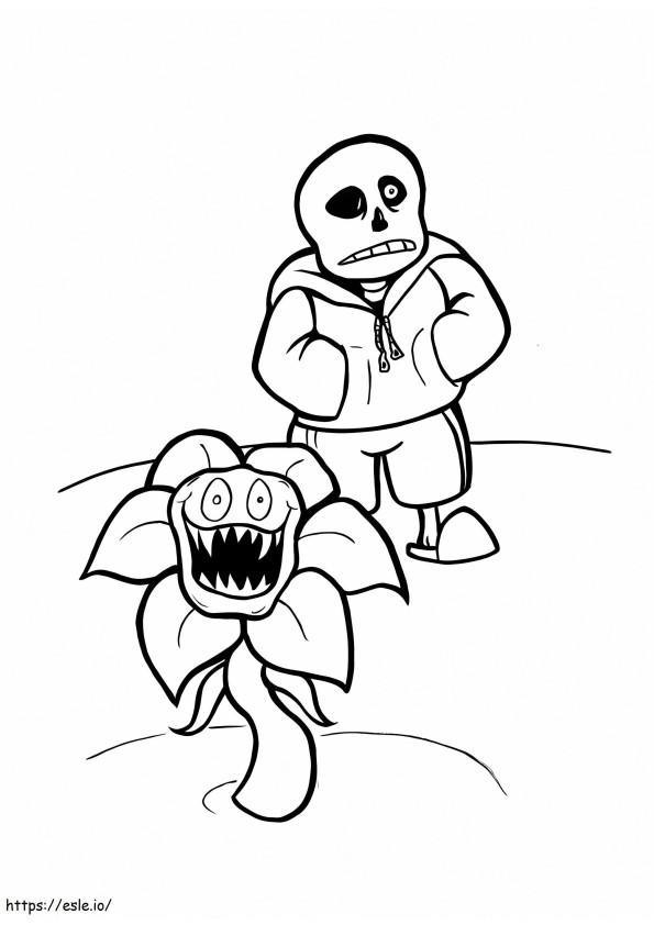 Flowey And Sans coloring page