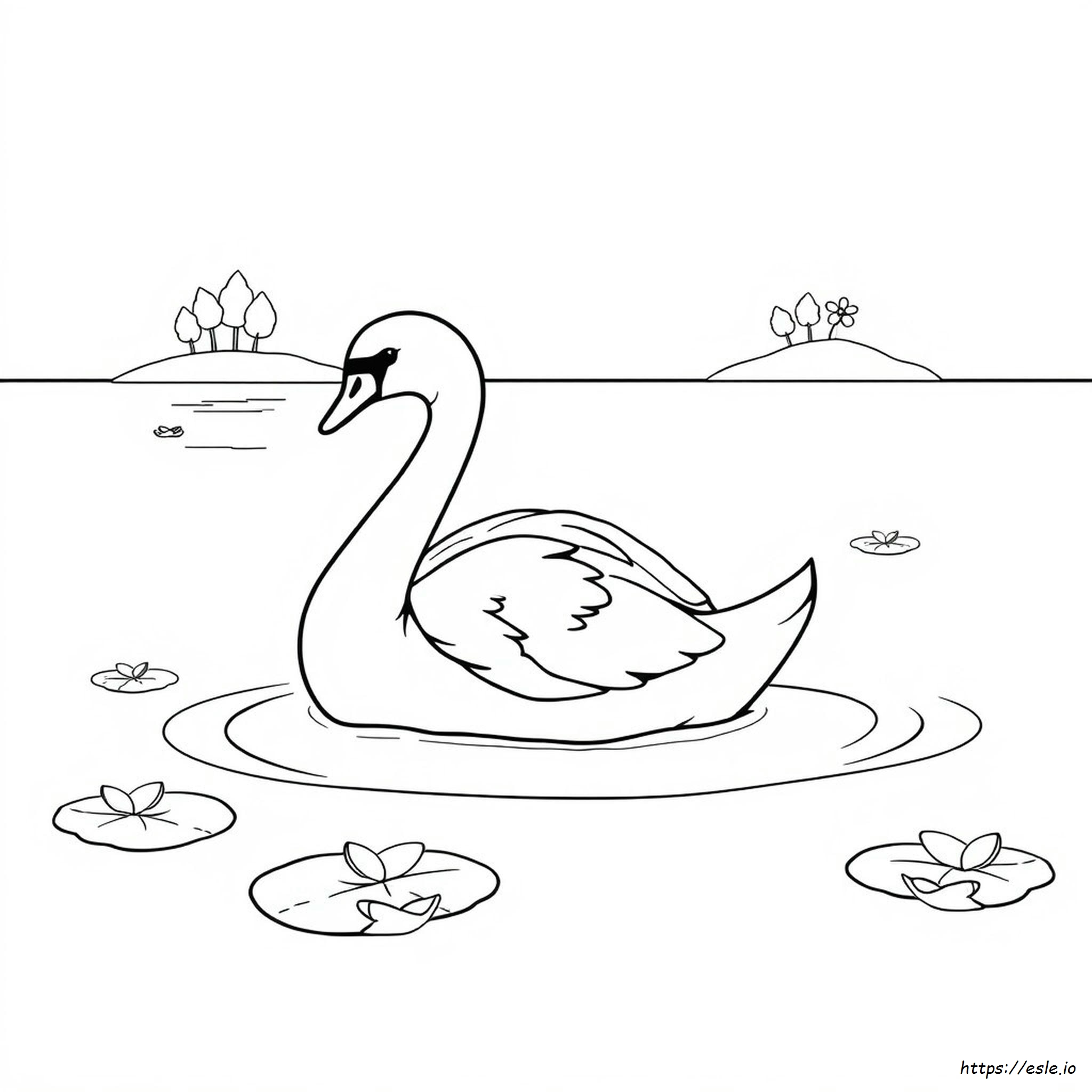 Coloring Page Of A Swan