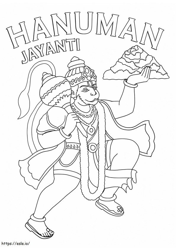 Hanuman Jayanti 8 kleurplaat