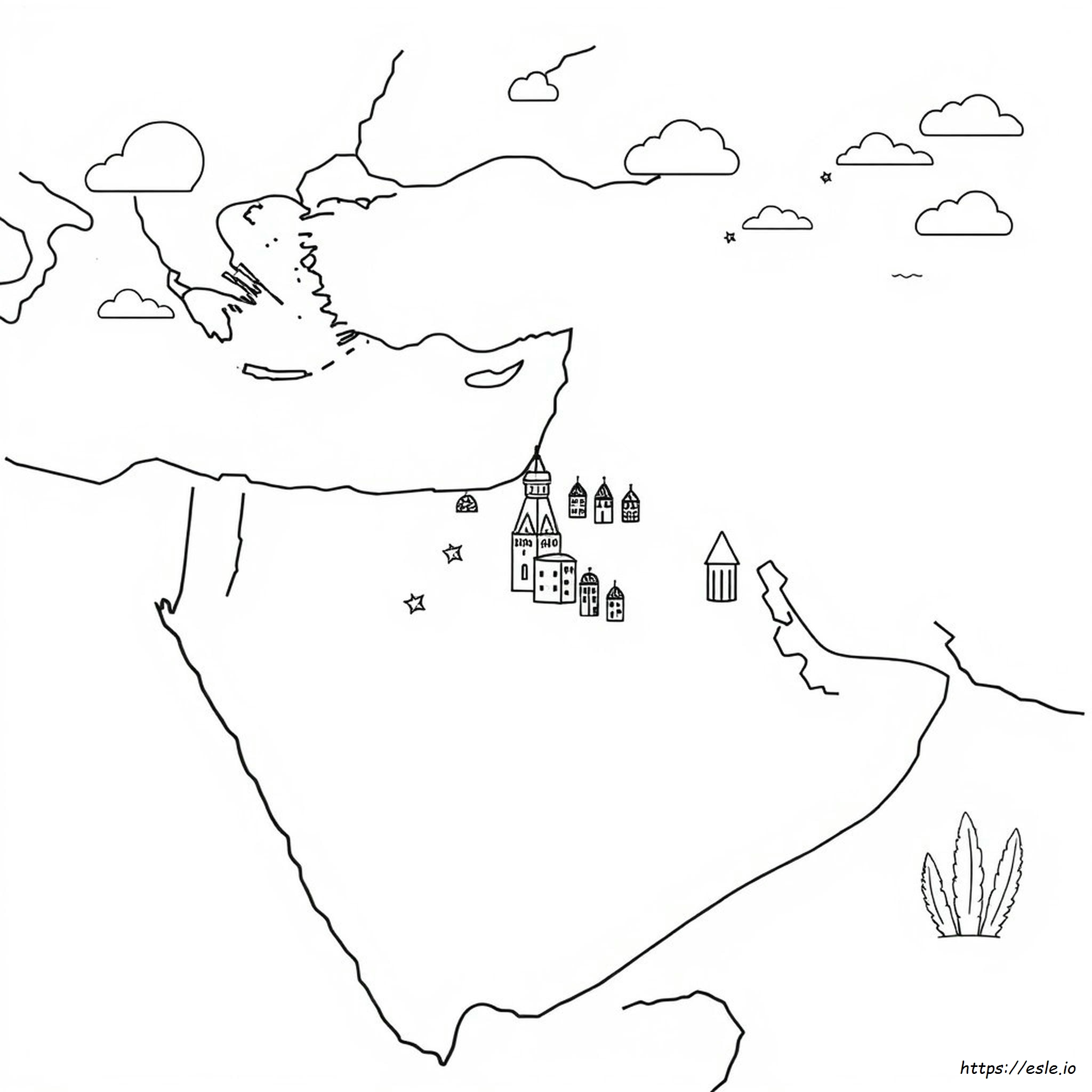 Middle East Map Coloring Page