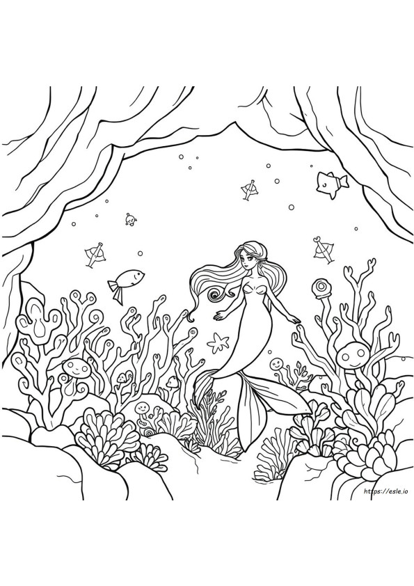 Mermaid Incantata Da Colorare