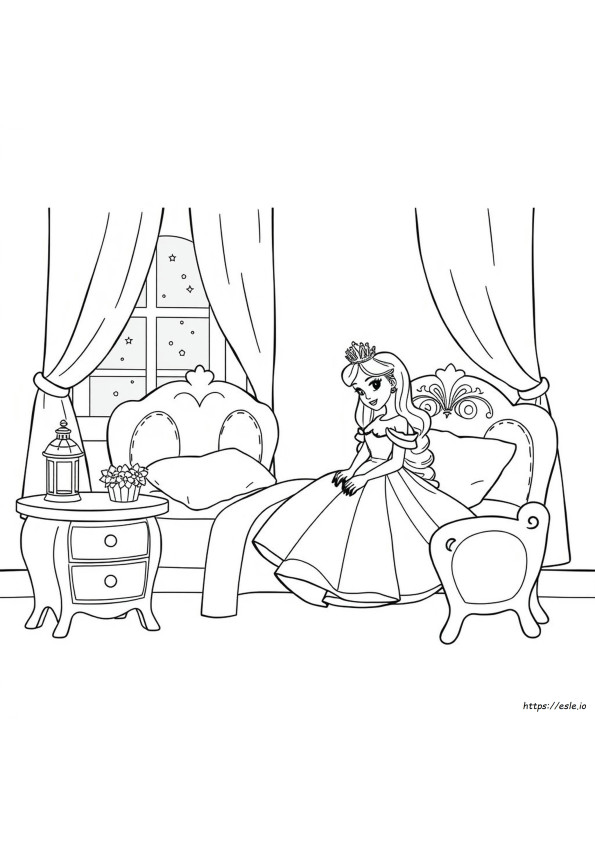 Princess Bedroom Coloring Pages