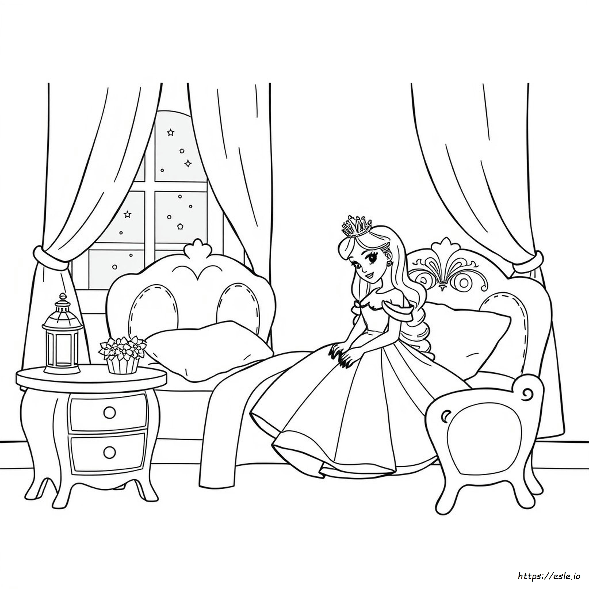 Princess Bedroom Coloring Pages