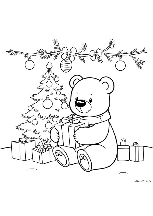 Beruang Natal Mewarnai Gambar