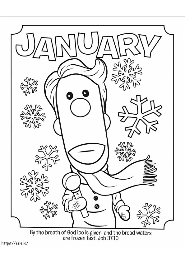 janeiro com o homem para colorir