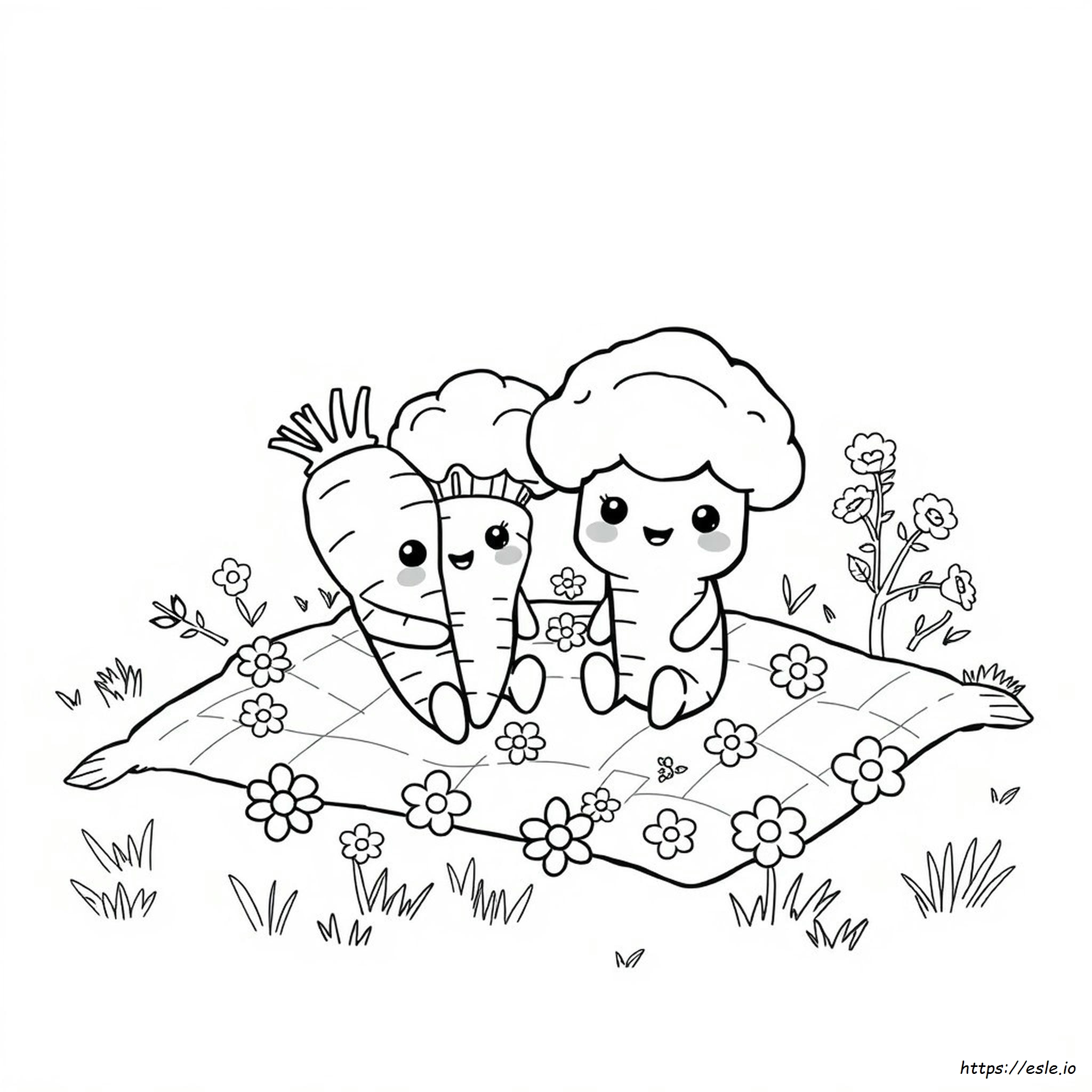 Kawaii Vegetables Coloring Pages