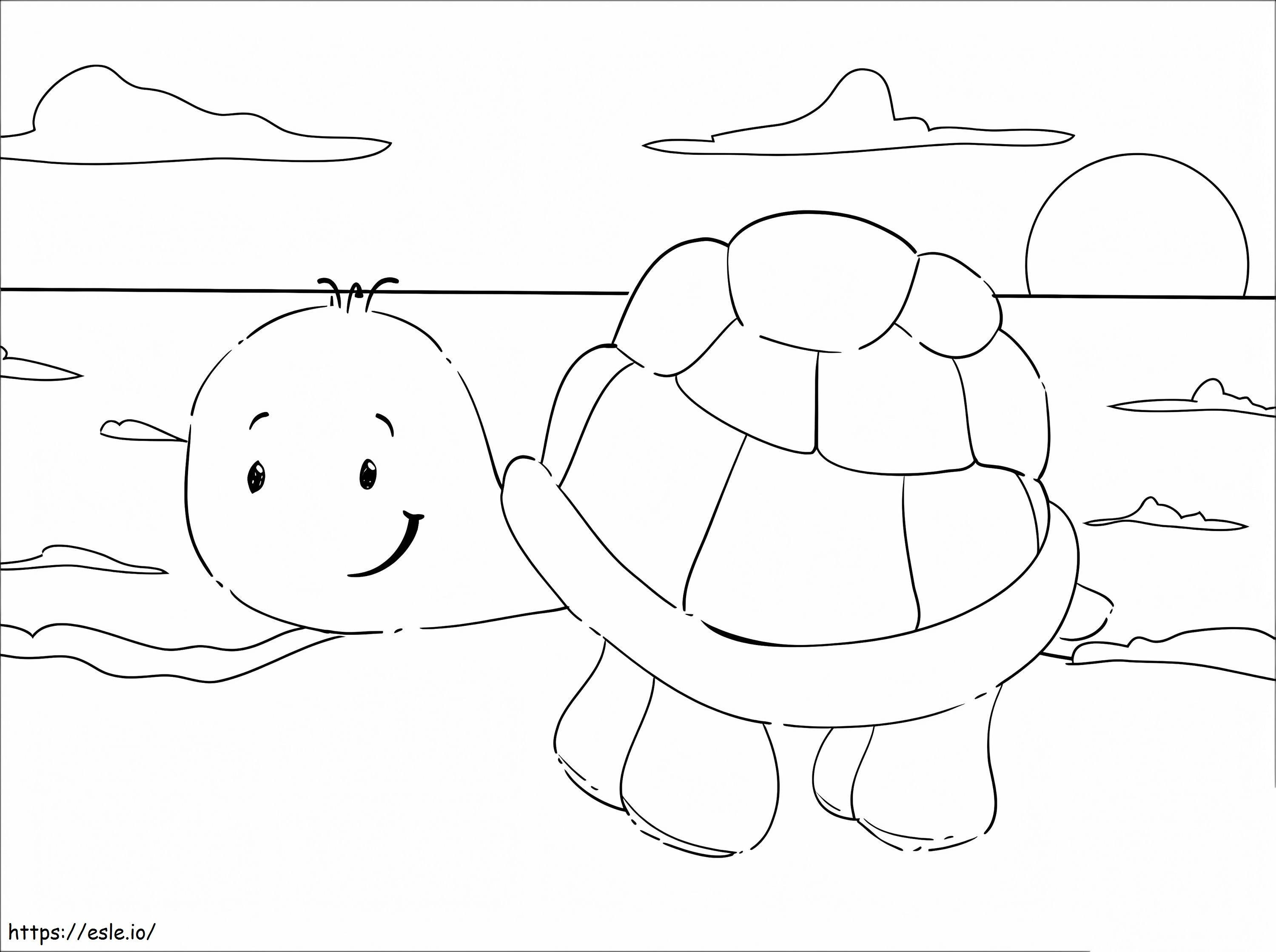 żółw Na Plaży kolorowanka