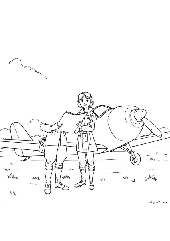 Amelia Earhart Gambar Mewarnai