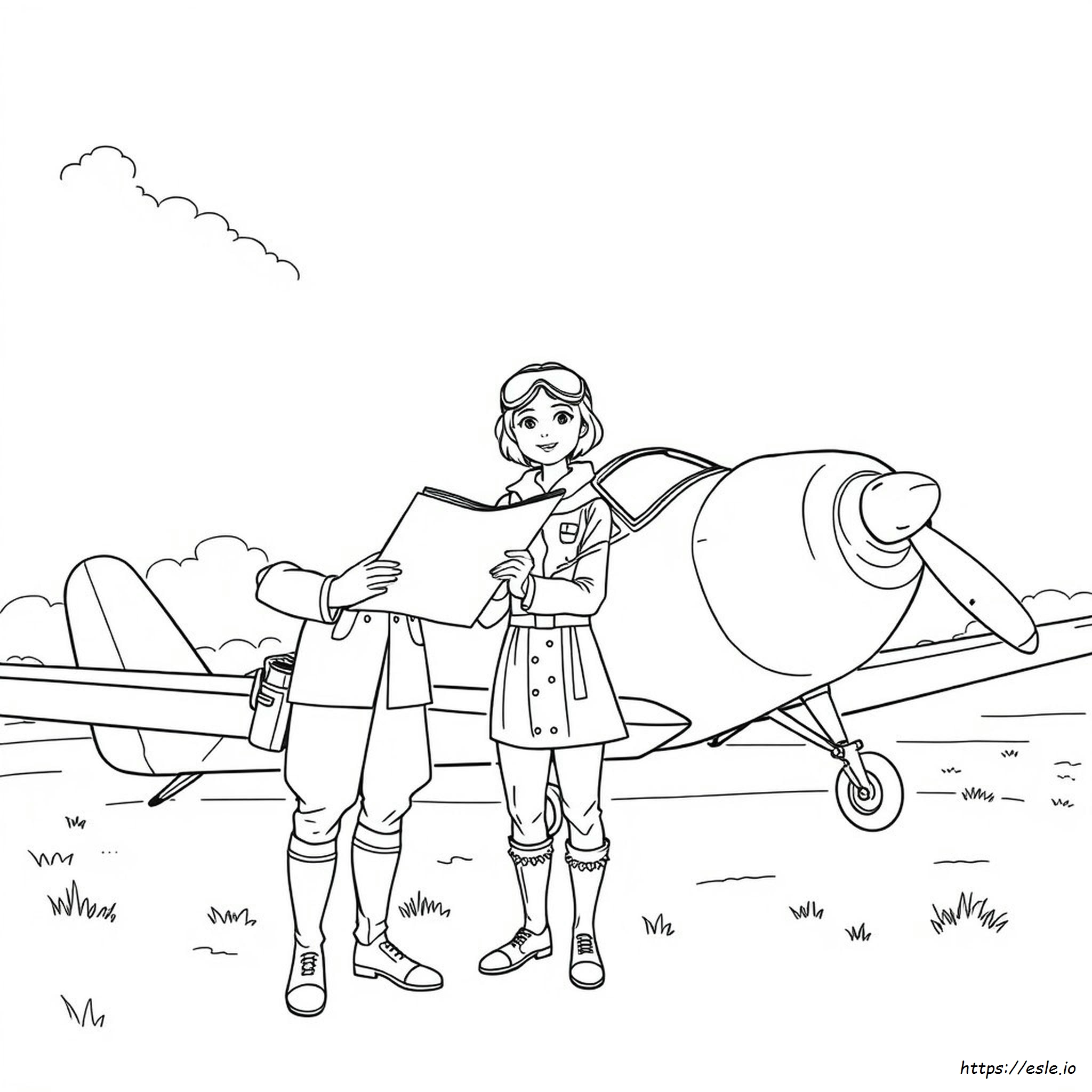 Kolorowanka Amelia Earhart
