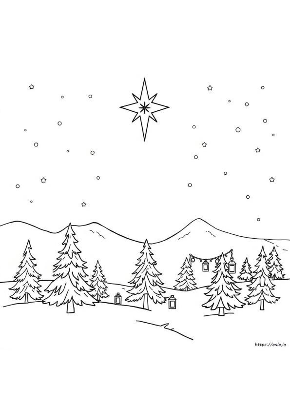 Bintang Natal Mewarnai
