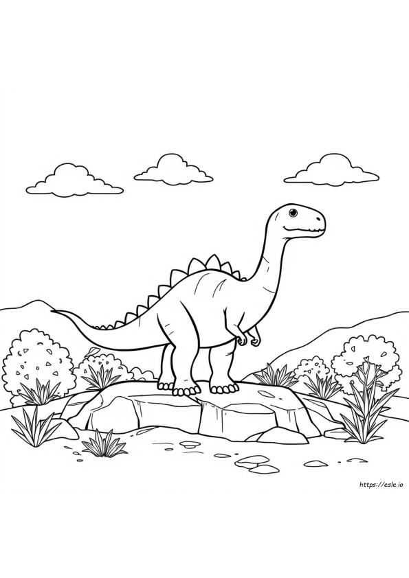 Dapat Dicetak Gratis Gambar Mewarnai Dinosaurus