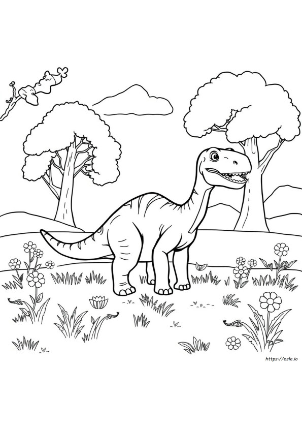 Dinosaurus Gambar Mewarnai Prasekolah
