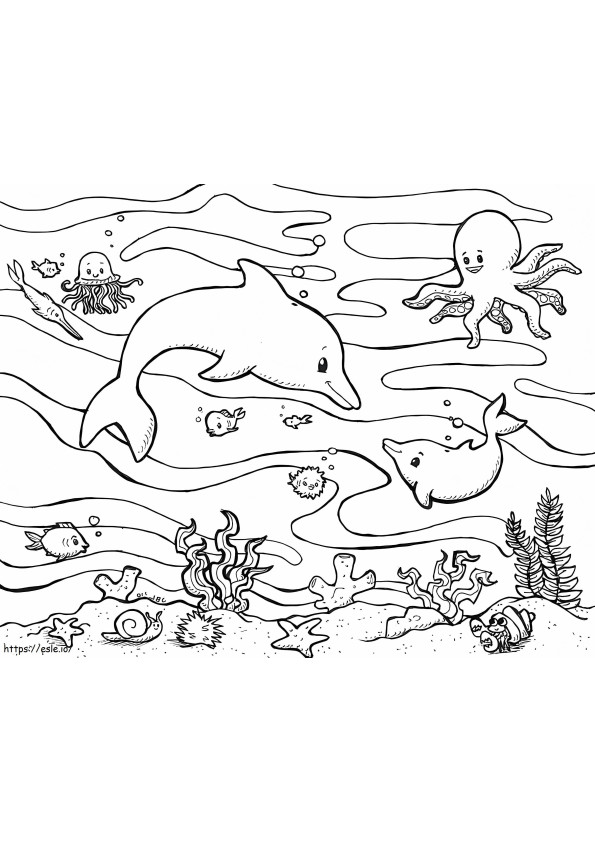 Cool Ocean Life coloring page