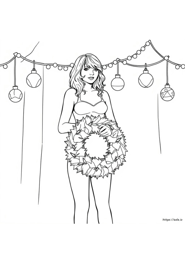 Taylor Swift Natal Lembar Mewarnai