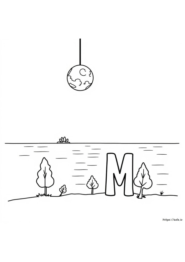 Mは月のぬりえ