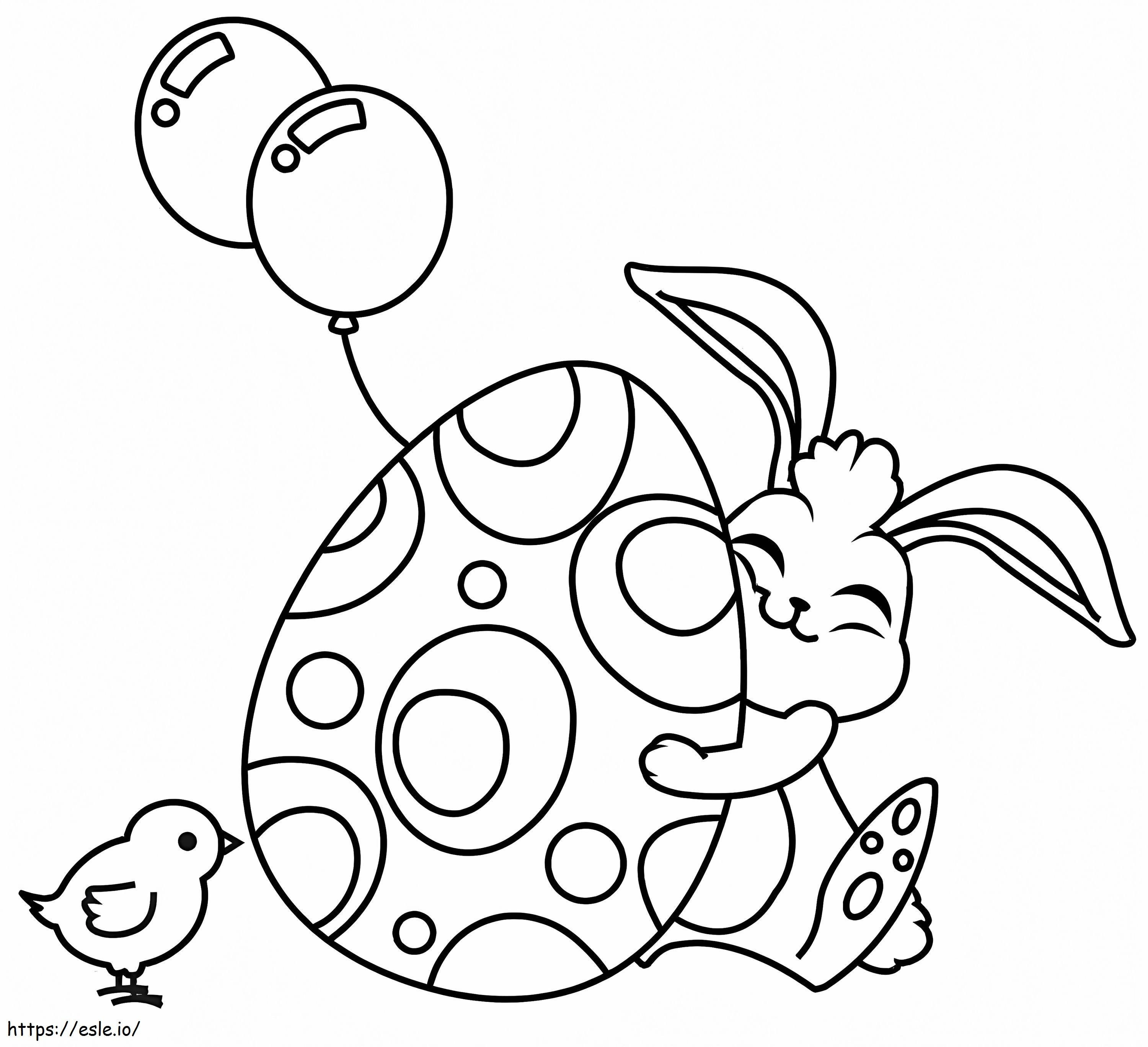 Happy Easter Rabbit coloring page