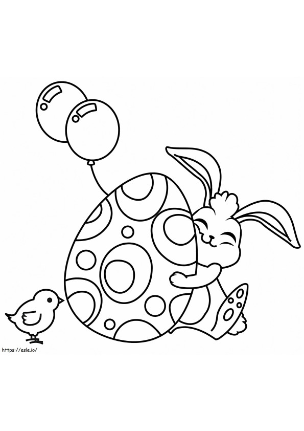 Happy Easter Rabbit coloring page