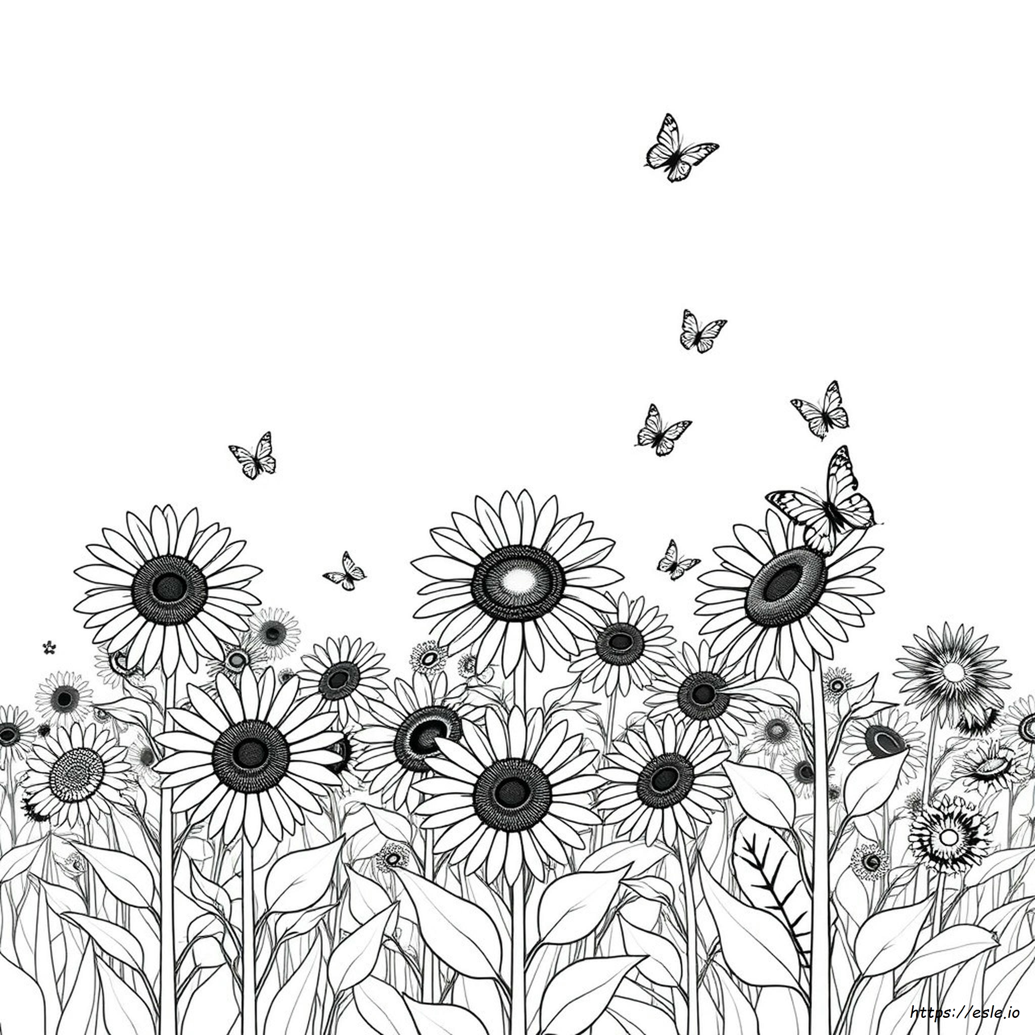Páginas Para Colorear Para Adultos, Girasoles Imprimibles