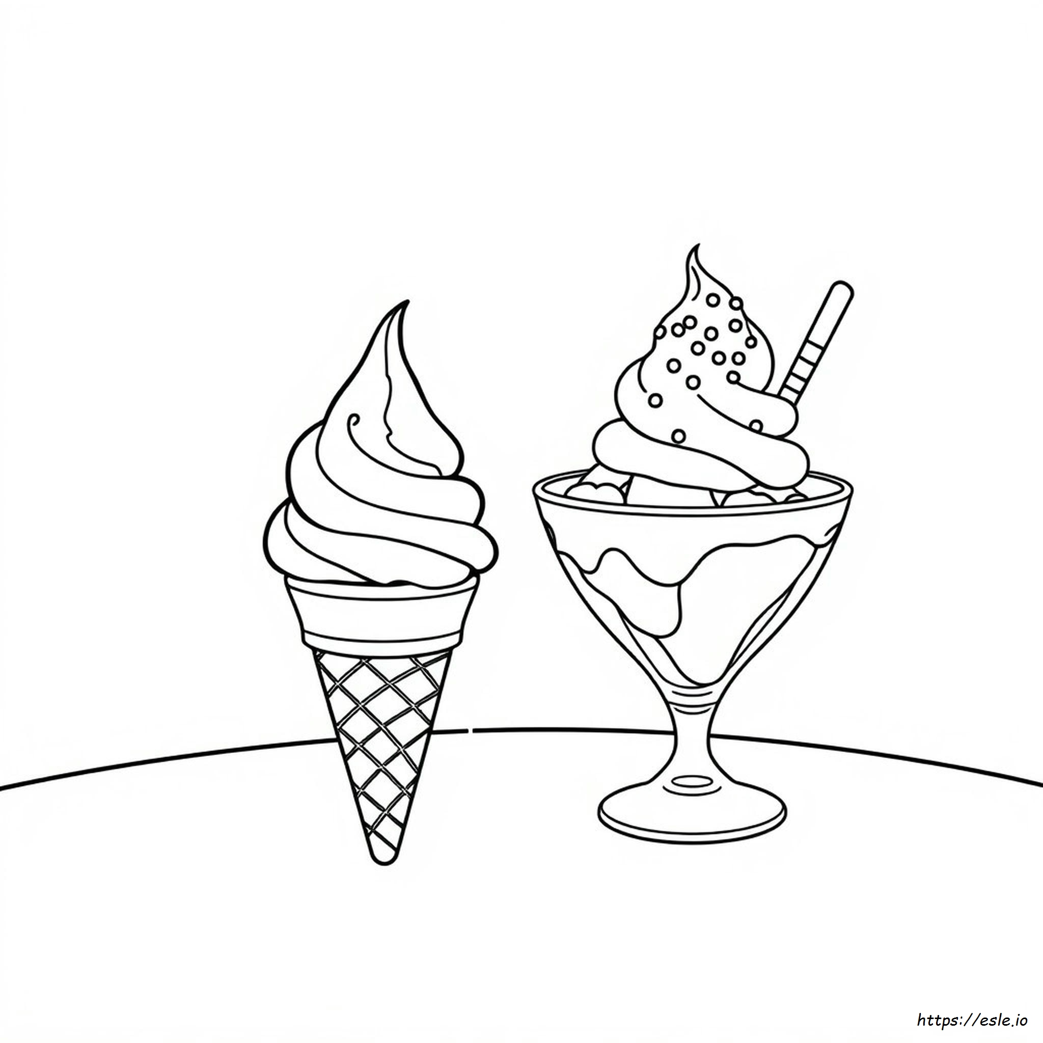 Ice Cream Coloring Worksheet