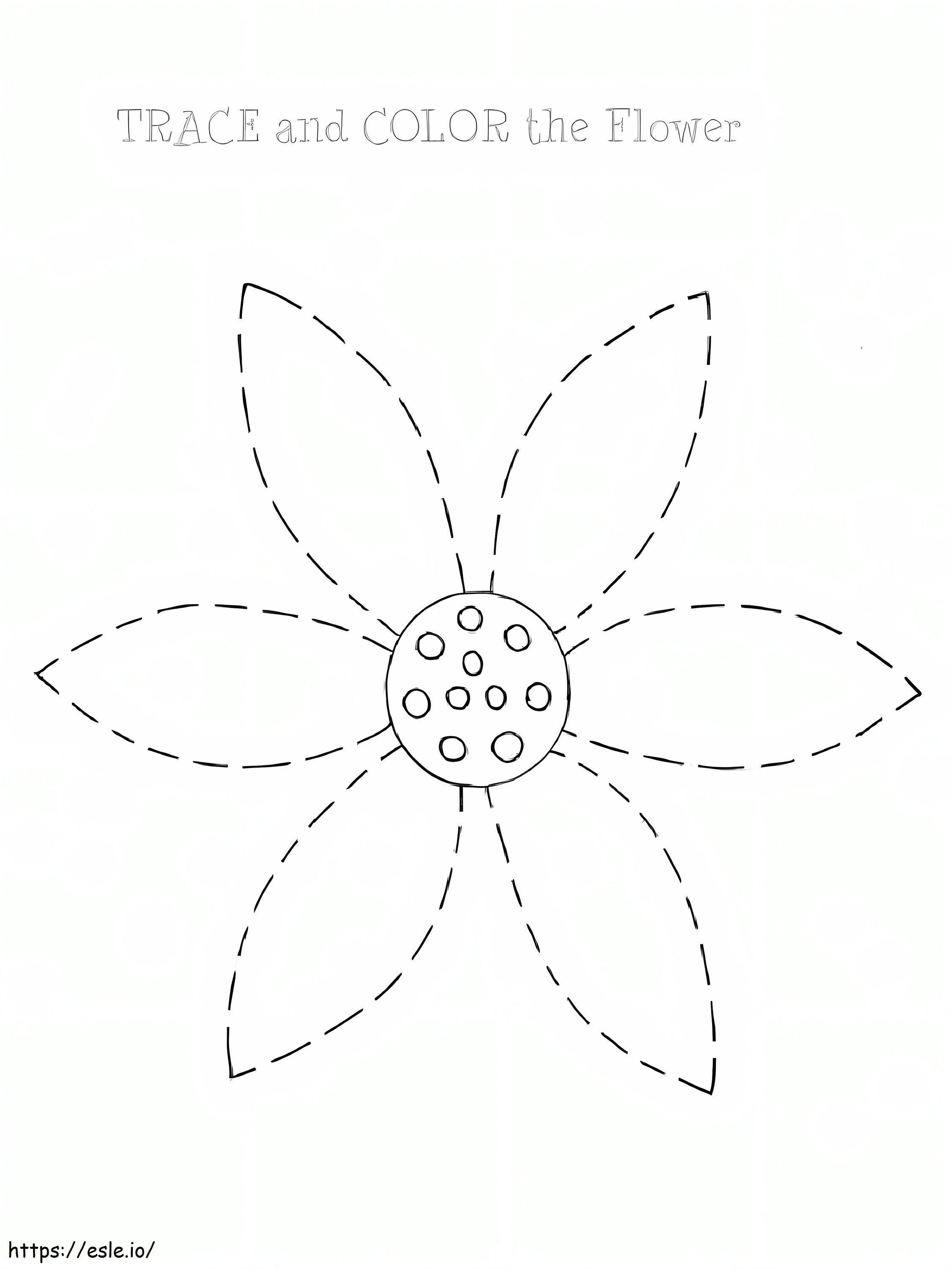 Trace The Flower coloring page