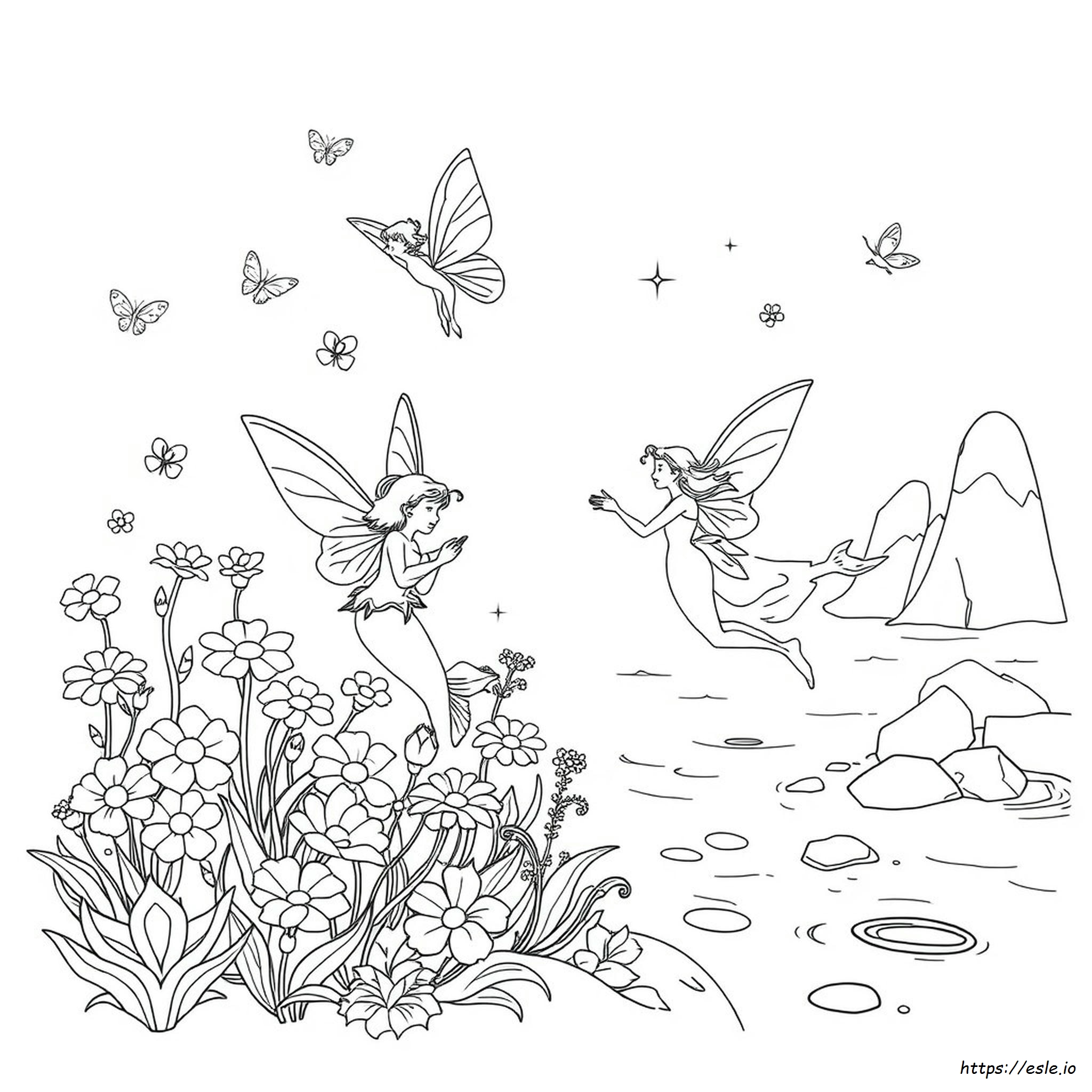 Desenhos Para Colorir De Fadas E Sereias