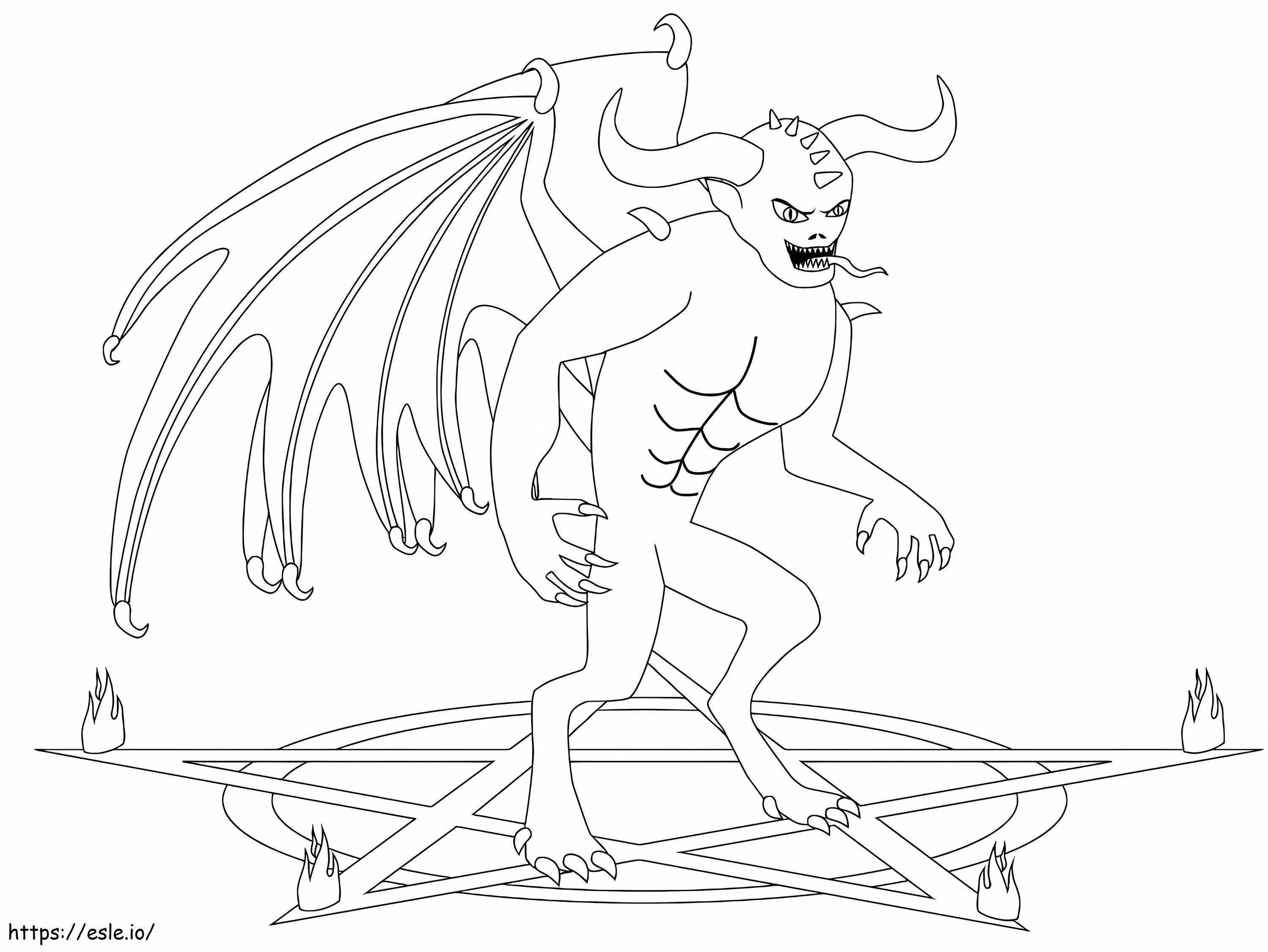Demon With Long Tongue coloring page