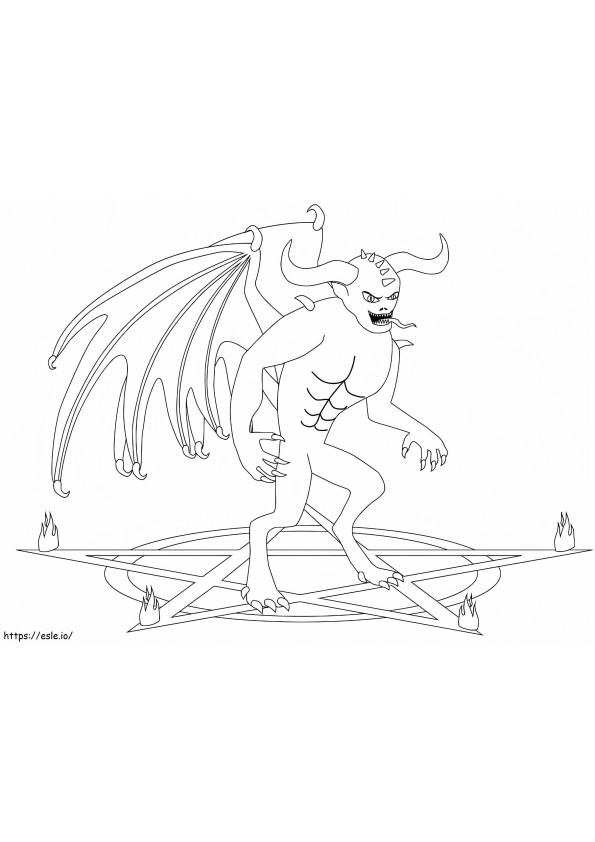 Demon With Long Tongue coloring page