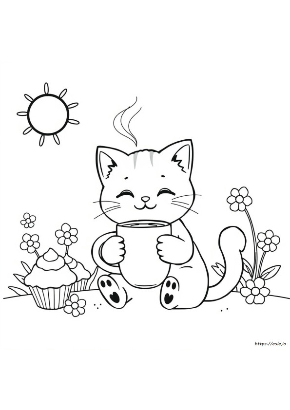 Desenhos De Café Kawaii Para Colorir
