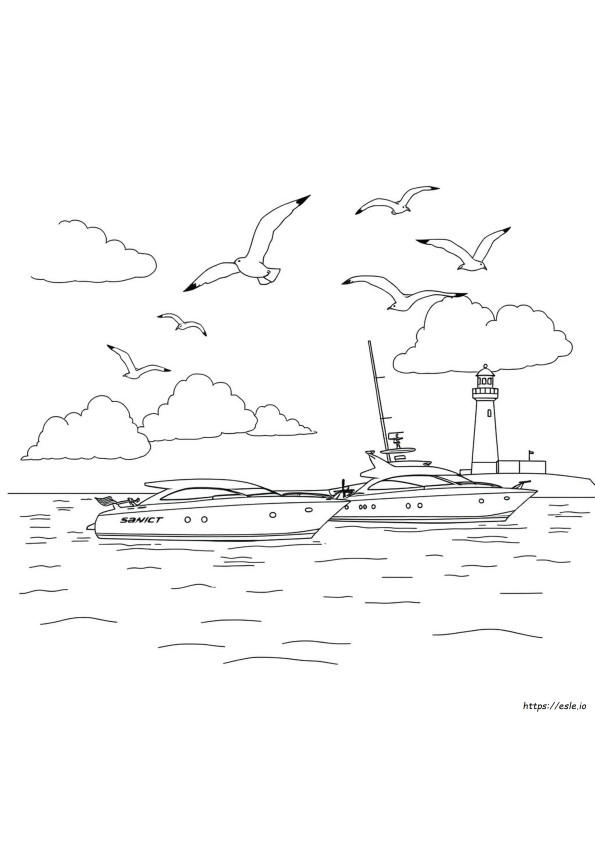 Gambar Yacht Untuk Mewarnai