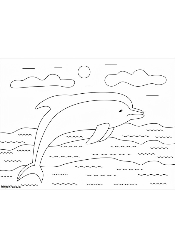 Zeer gemakkelijke dolfijn kleurplaat