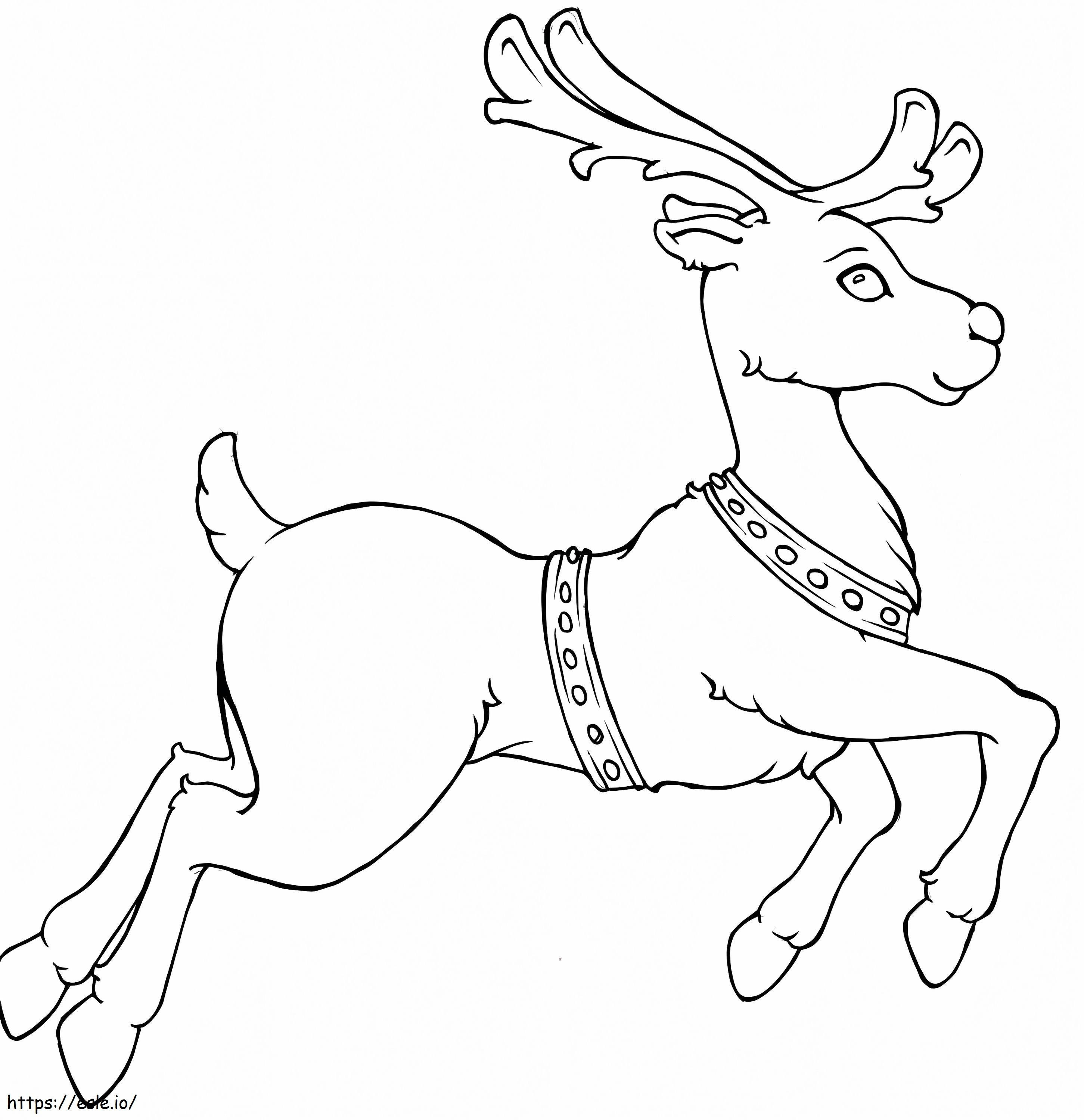 Running Reindeer coloring page