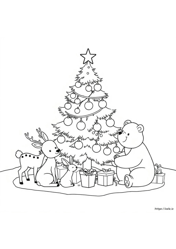 Gambar Mewarnai Natal Dengan Hewan